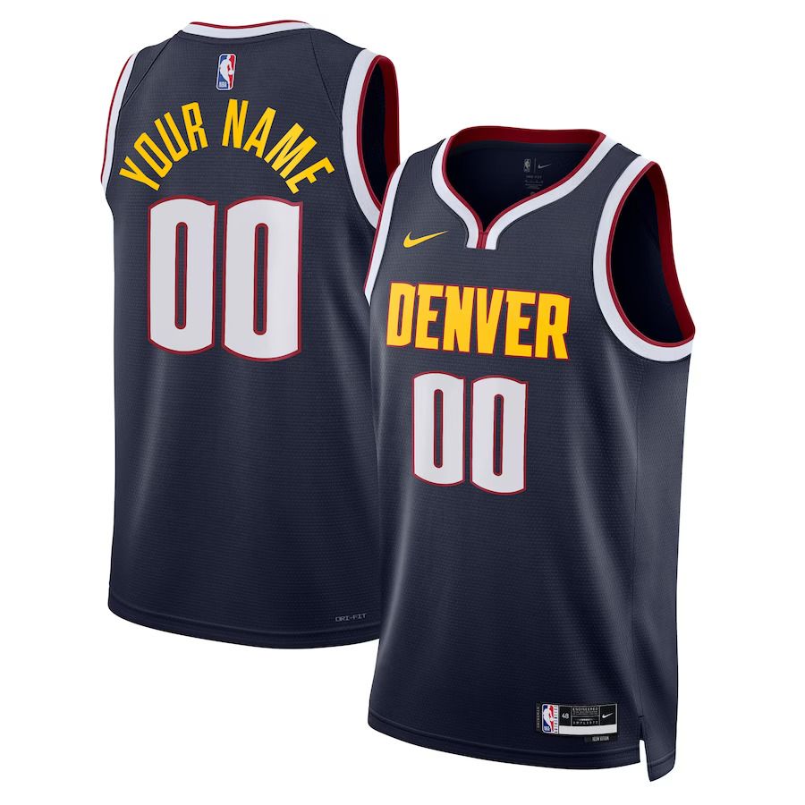 Men Denver Nuggets Nike Navy 2022-23 Swingman Custom NBA Jersey->customized nba jersey->Custom Jersey